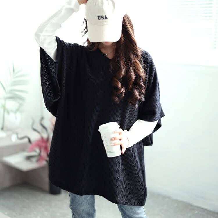 大きいサイズ レディース Vネックドルマンニットソーベスト　mncut-142558