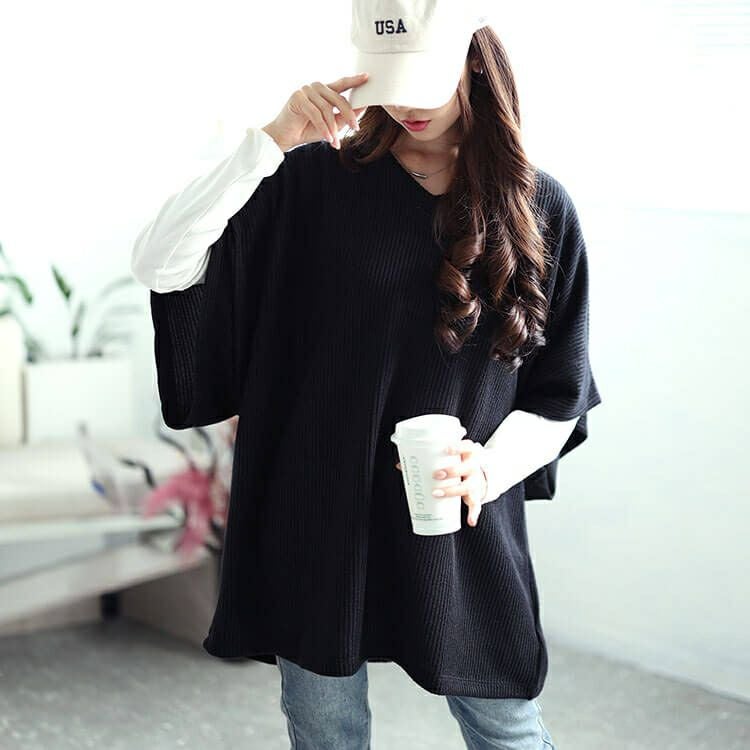 大きいサイズ レディース Vネックドルマンニットソーベスト　mncut-142558