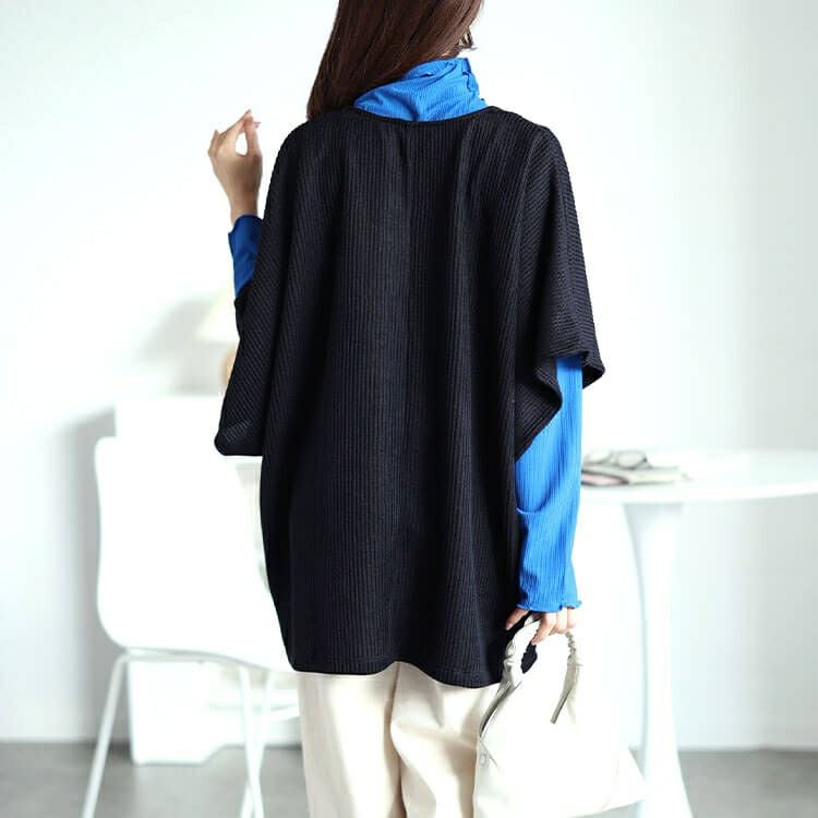 大きいサイズ レディース Vネックドルマンニットソーベスト　mncut-142558