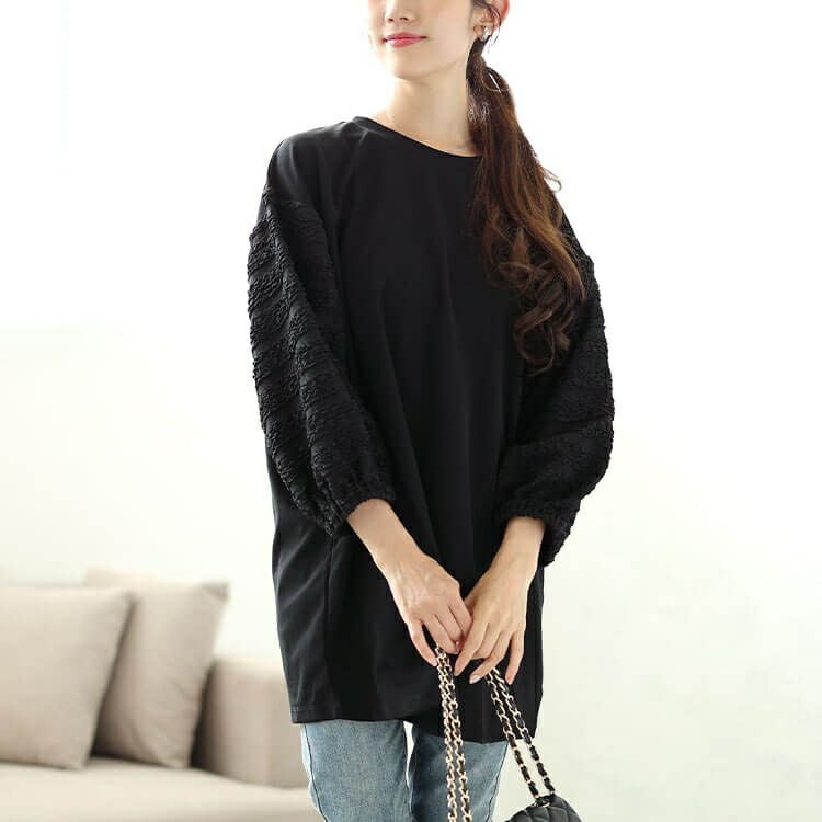 大きいサイズ レディース ボリュームフリルスリーブプルオーバー　mncut-142556