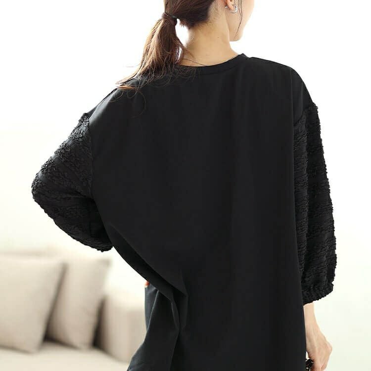 大きいサイズ レディース ボリュームフリルスリーブプルオーバー　mncut-142556