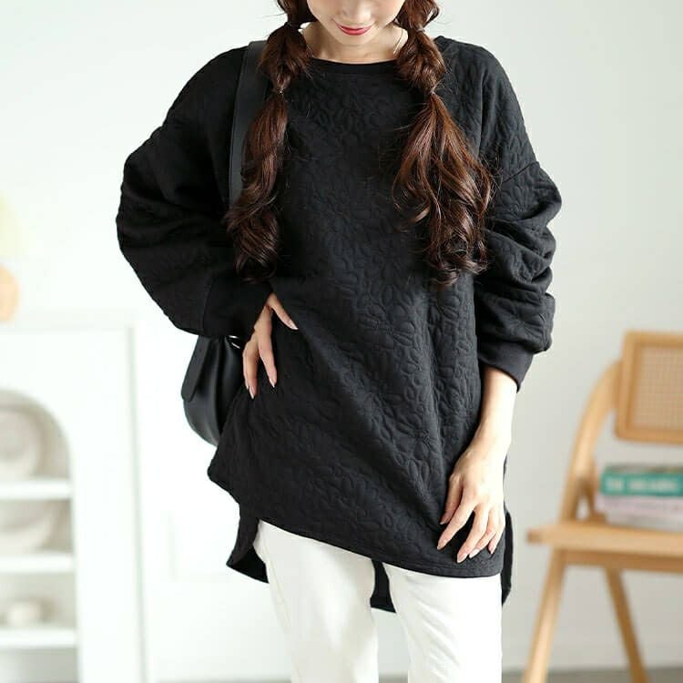 大きいサイズ レディース 花柄ふくれジャガードドルマンプルオーバー　mncut-142554