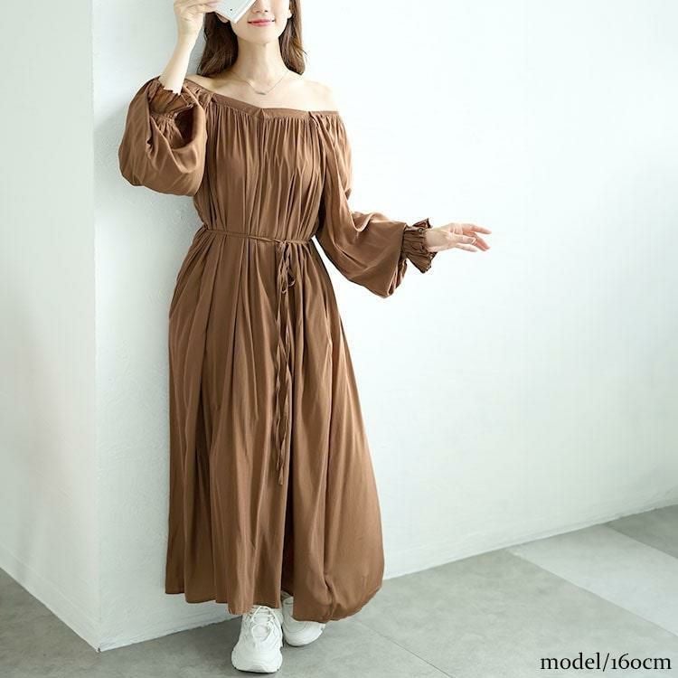 大きいサイズ レディース 2wayキャンディースリープワンピース　goldy-1575 ブラウン
