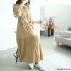 大きいサイズ レディース フリルネックティアードワンピース　goldy-1574 カーキ