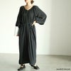 大きいサイズ レディース 前後2wayバルーン袖Vネックワンピース　goldy-1573 【メール便可】 ブラック