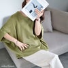 大きいサイズ レディース 変形ドルマンリブニット　plan-260510 グリーン