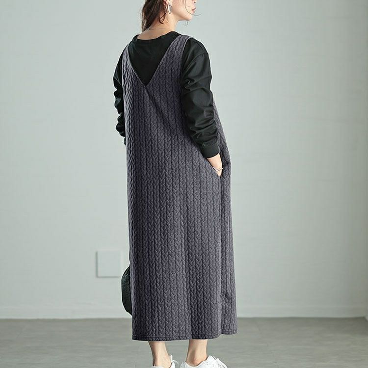 大きいサイズ レディース 前後2wayキルトジャンパースカート　plan-260507