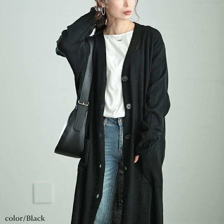 大きいサイズ レディース Vネックロングニットカーディガン　kt-43004