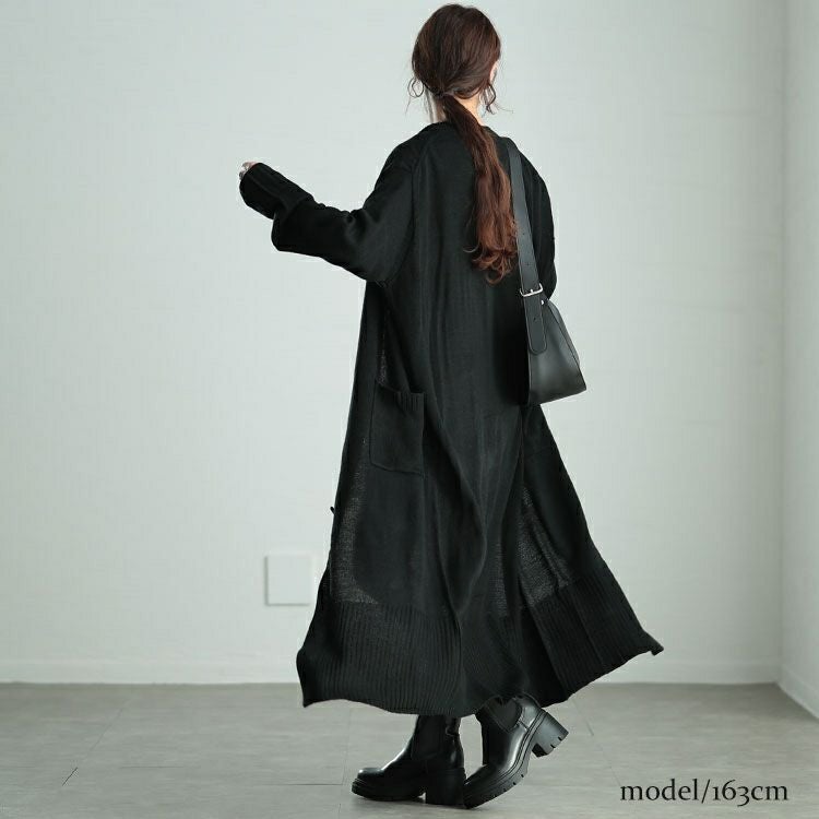 大きいサイズ レディース Vネックロングニットカーディガン　kt-43004