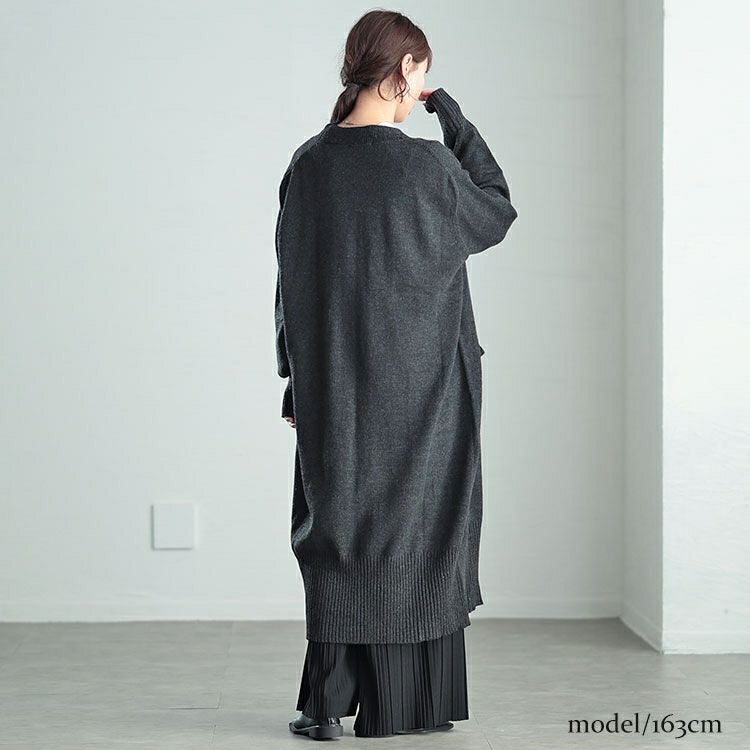 大きいサイズ レディース Vネックロングニットカーディガン　kt-43004