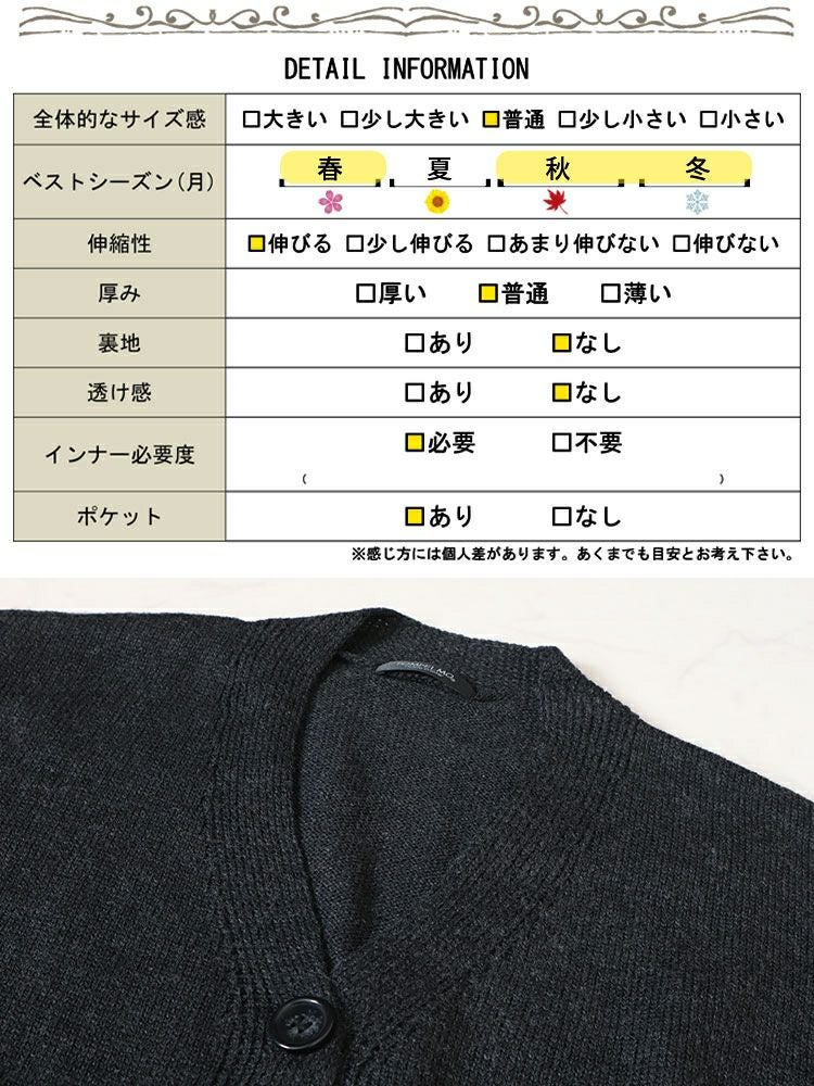 大きいサイズ レディース Vネックロングニットカーディガン　kt-43004