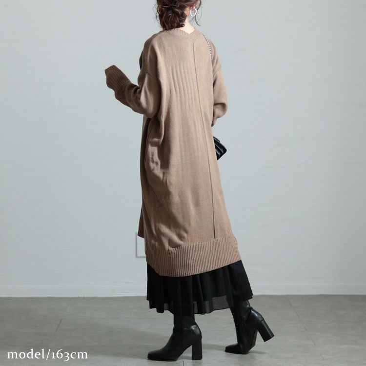 大きいサイズ レディース センターラインコクーンニットワンピース　kt-43003