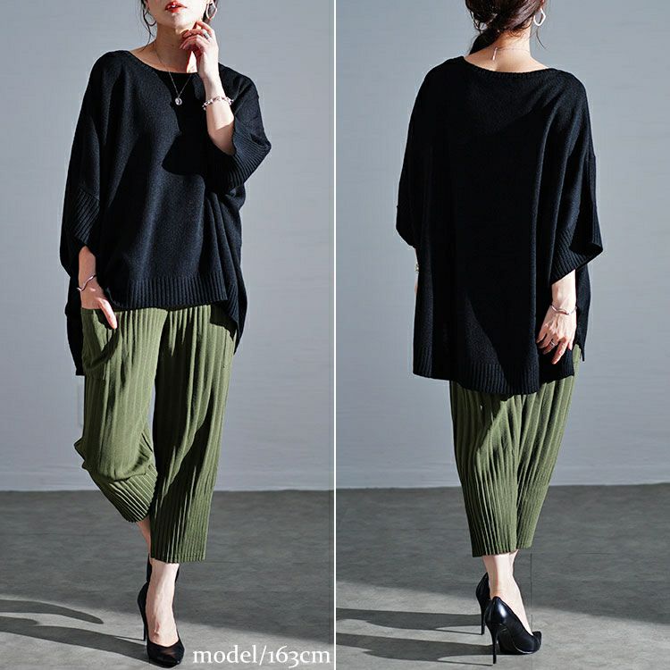 大きいサイズ レディース キモノスリーブニット　kt-43005
