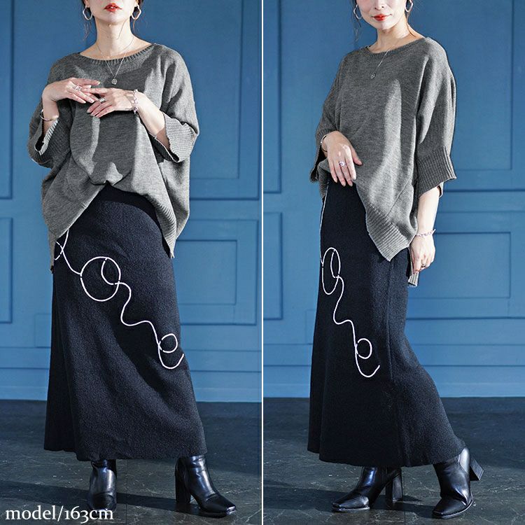 大きいサイズ レディース キモノスリーブニット　kt-43005