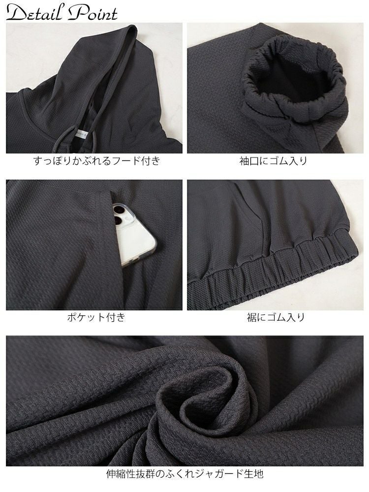 大きいサイズ レディース UVカットフルジップボリュームパーカー　map-32