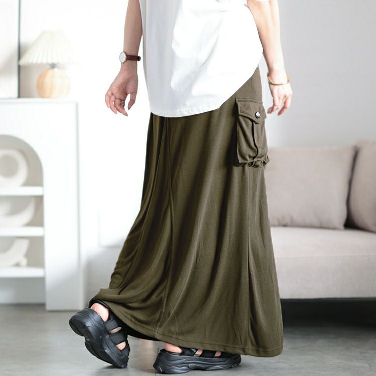 大きいサイズ レディース スウェットカーゴスカート　maruka-8125