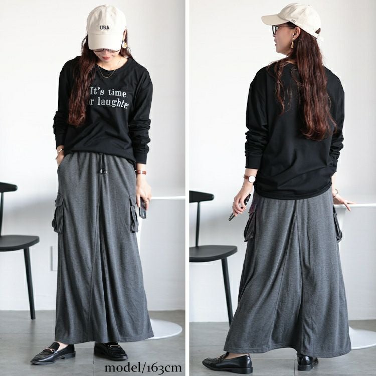 大きいサイズ レディース スウェットカーゴスカート　maruka-8125