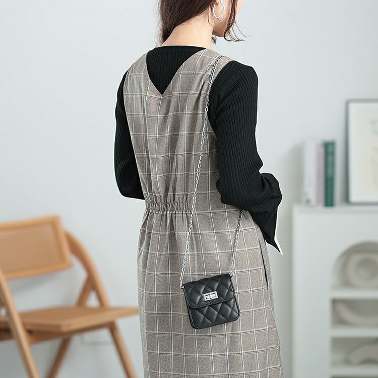 大きいサイズ レディース グレンチェックマーメイドジャンパースカート　cpdai-640552