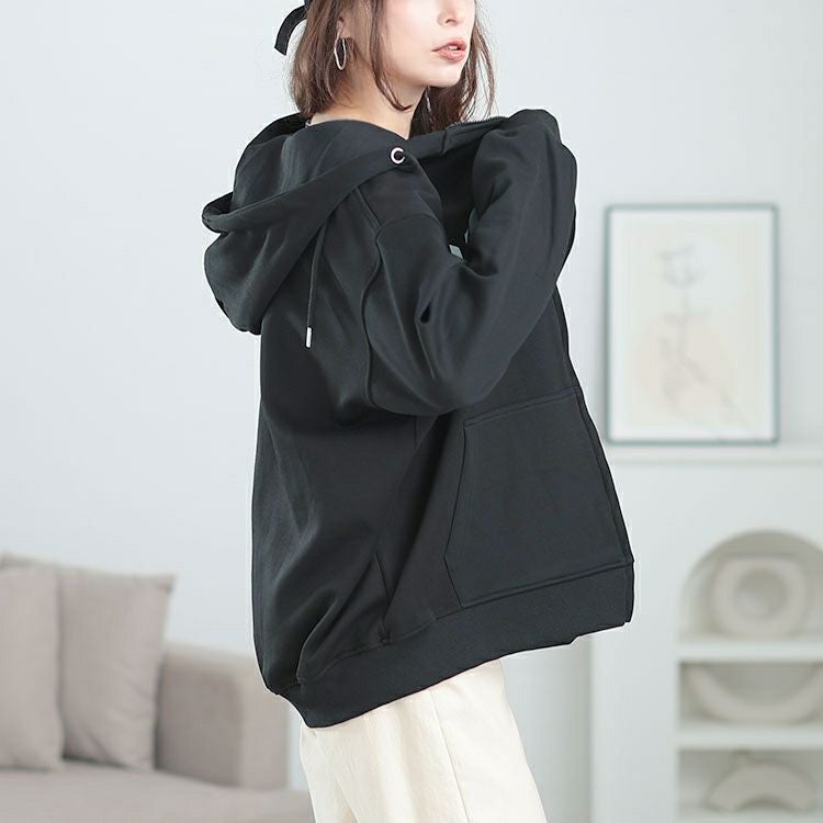 大きいサイズ レディース ロゴ入りジップアップパーカー　goldy-1566