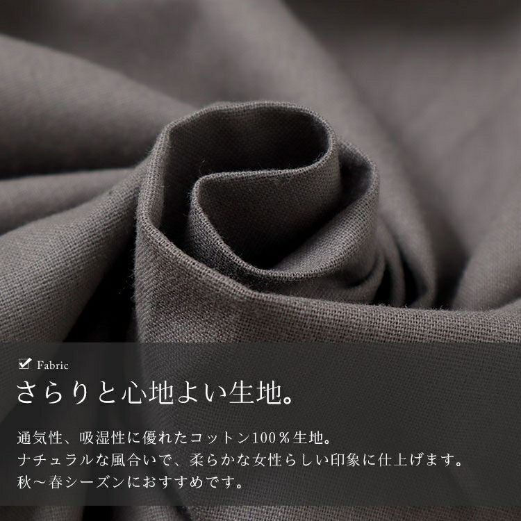 大きいサイズ レディース スキッパー襟コットンワンピース　goldy-1577