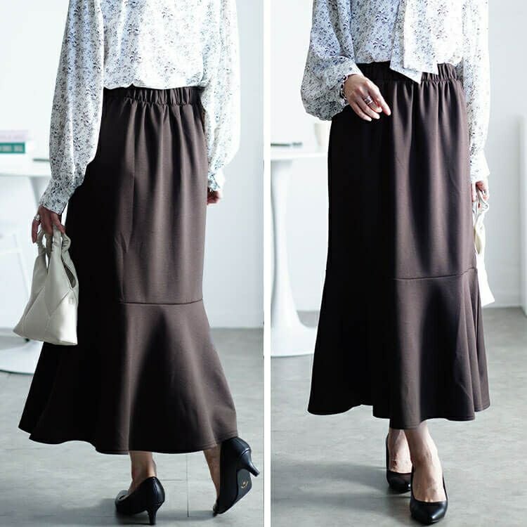 大きいサイズ レディース ダンボールスウェットマーメイドスカート　maru-30077