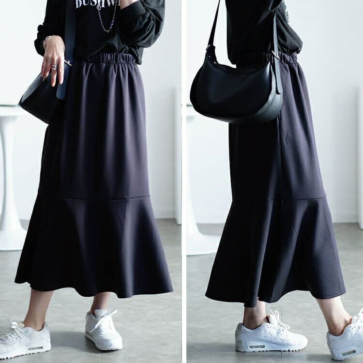 大きいサイズ レディース ダンボールスウェットマーメイドスカート　maru-30077