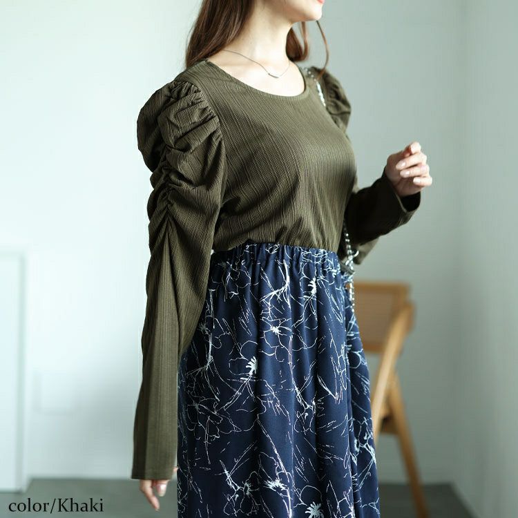 大きいサイズ レディース ランダムテレコパワショルプルオーバー　maru-30075