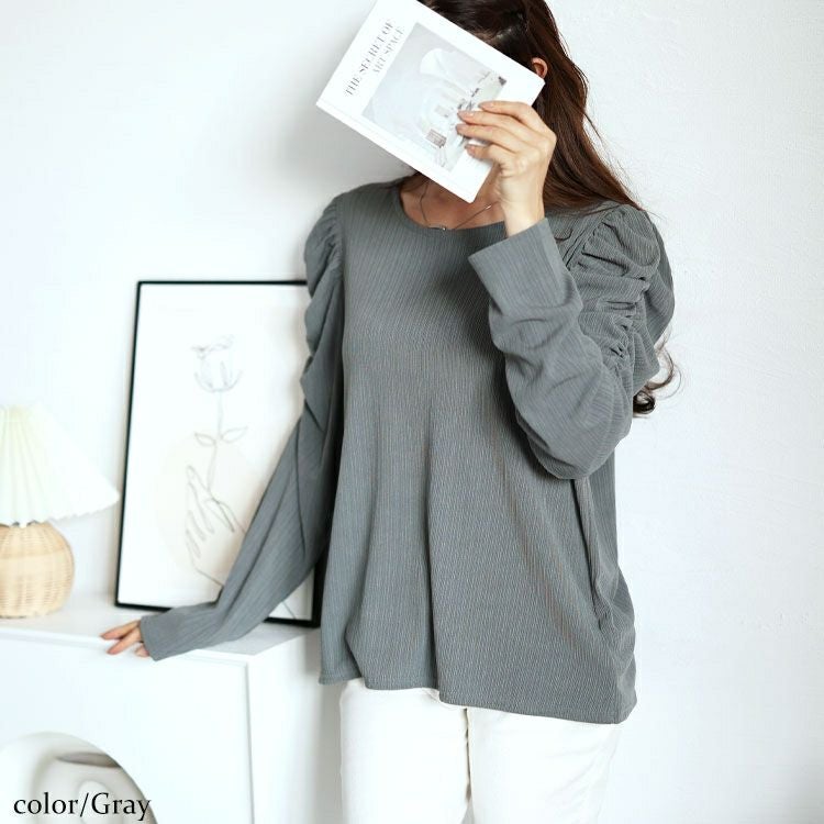 大きいサイズ レディース ランダムテレコパワショルプルオーバー　maru-30075