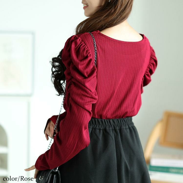 大きいサイズ レディース ランダムテレコパワショルプルオーバー　maru-30075 ローズ