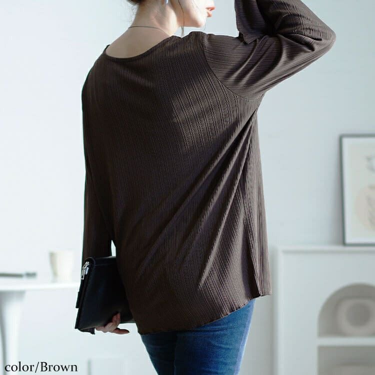 大きいサイズ レディース ランダムテレコフレアスリーブメロウトップス　maru-30072 【メール便可】