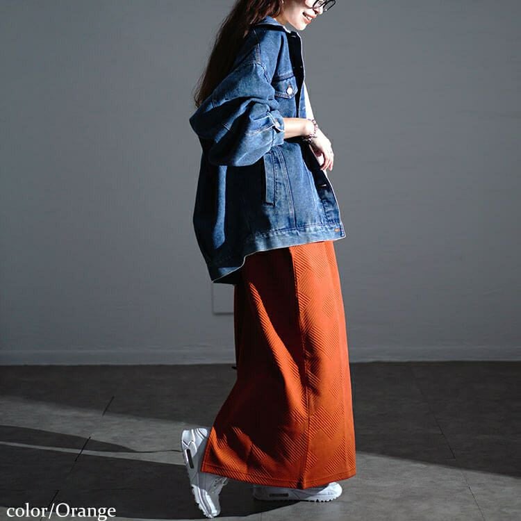 大きいサイズ レディース 幾何学柄ナロースカート　maru-30071