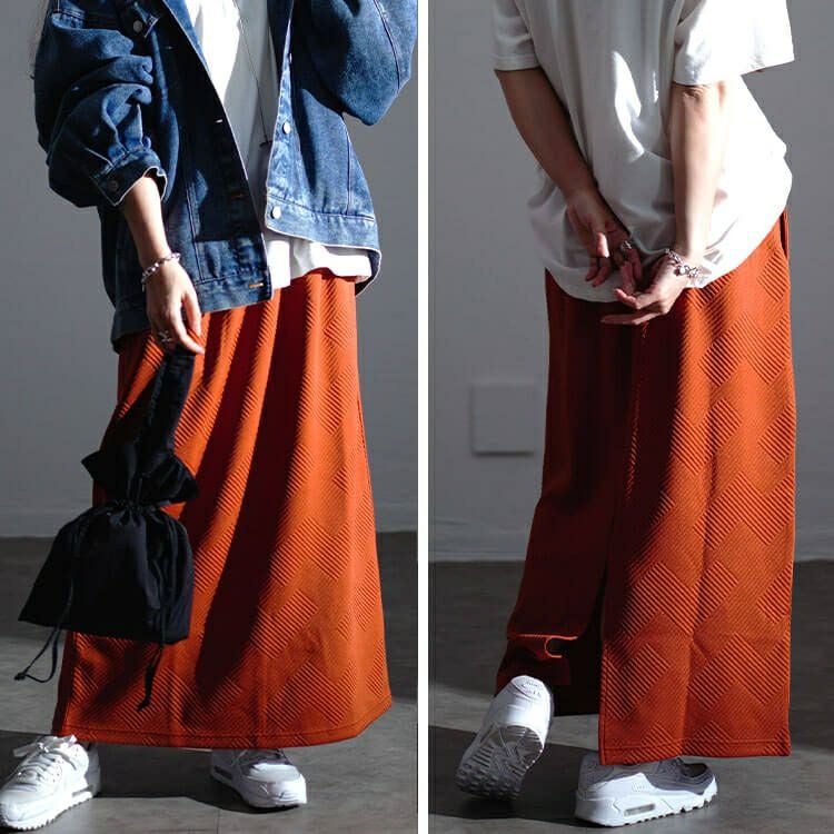 大きいサイズ レディース 幾何学柄ナロースカート　maru-30071