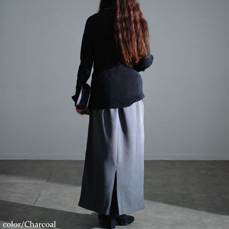 大きいサイズ レディース 幾何学柄ナロースカート　maru-30071