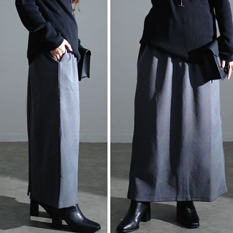 大きいサイズ レディース 幾何学柄ナロースカート　maru-30071