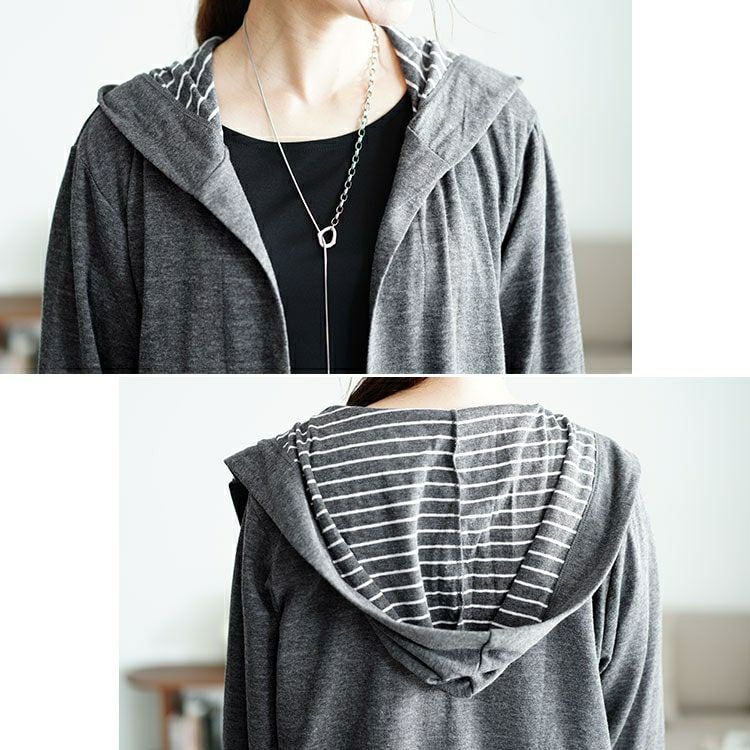 大きいサイズ レディース フード付きトッパーカーディガン　cast-5546030