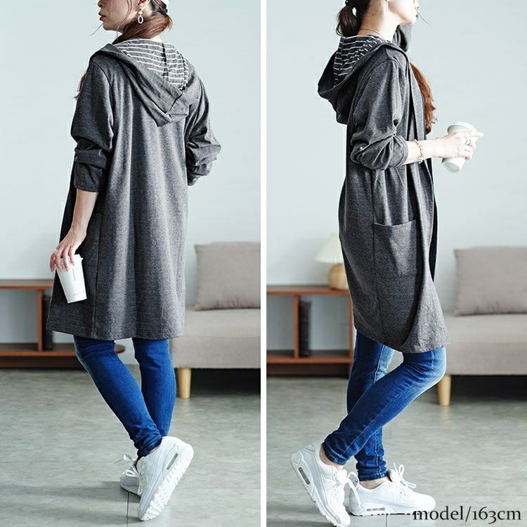 大きいサイズ レディース フード付きトッパーカーディガン　cast-5546030