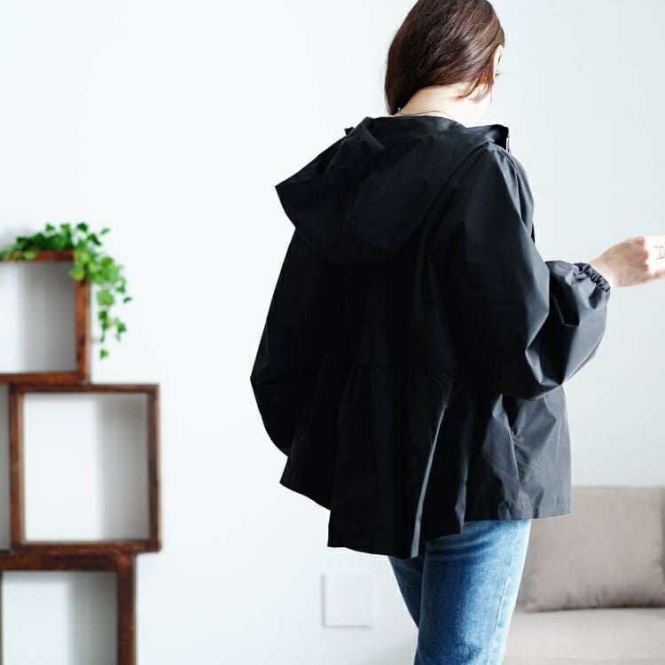 大きいサイズ レディース 撥水防風裏起毛ペプラムマウンテンパーカー　mnfk-542801