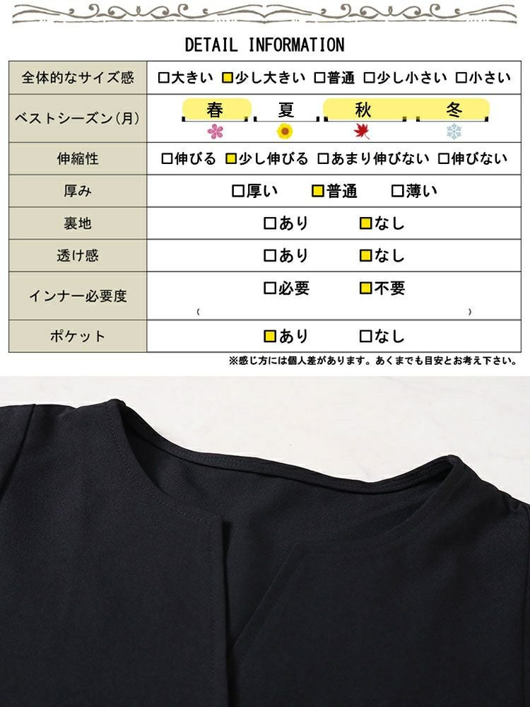 大きいサイズ レディース バックプリーツキーネックシャツワンピース　maru-30066