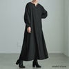 大きいサイズ レディース バックプリーツキーネックシャツワンピース　maru-30066 ブラック