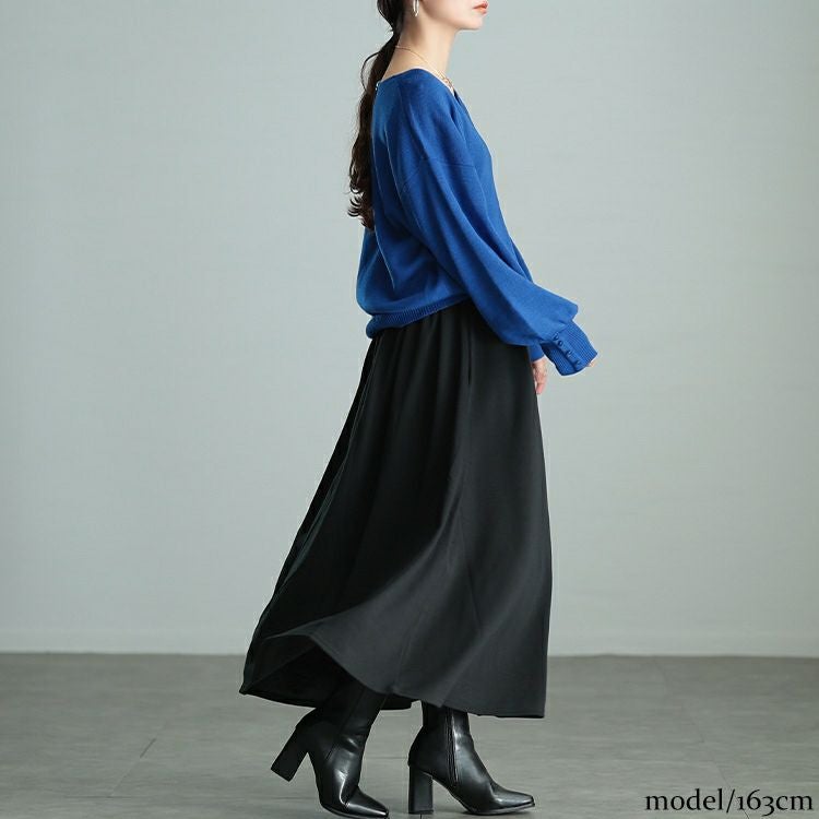 大きいサイズ レディース 裏シャギーロングフレアスカート　sw-0657