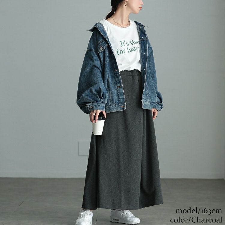 大きいサイズ レディース 裏シャギーロングフレアスカート　sw-0657