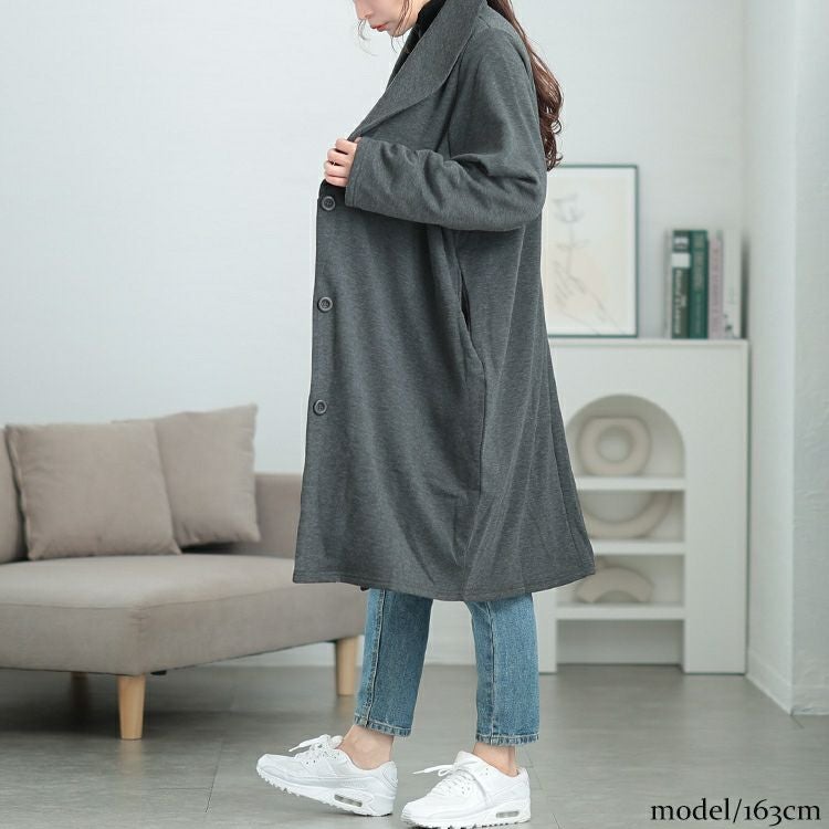 大きいサイズ レディース 裏シャギーヘチマカラーロングコーディガン　sw-0656