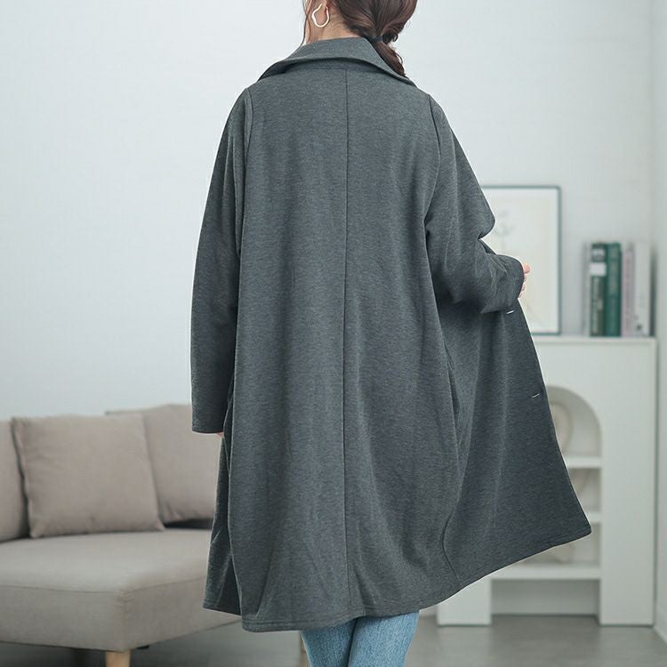 大きいサイズ レディース 裏シャギーヘチマカラーロングコーディガン　sw-0656