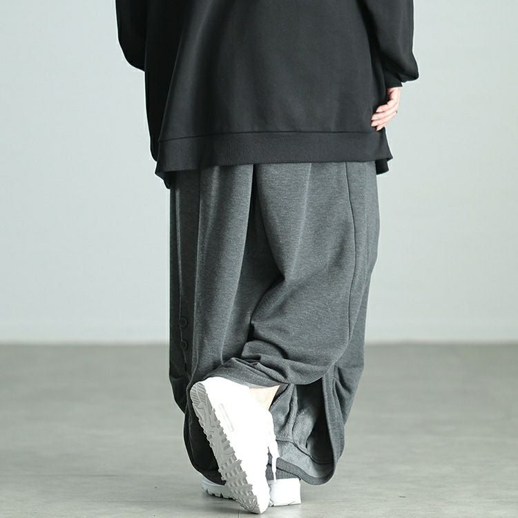 大きいサイズ レディース 裏シャギーサイドスリットパンツ　sw-0655