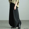 大きいサイズ レディース 裏シャギーサイドスリットパンツ　sw-0655 ブラック