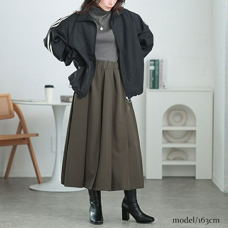 大きいサイズ レディース 裾ドロストサイドラインナイロンブルゾン　tog-1015