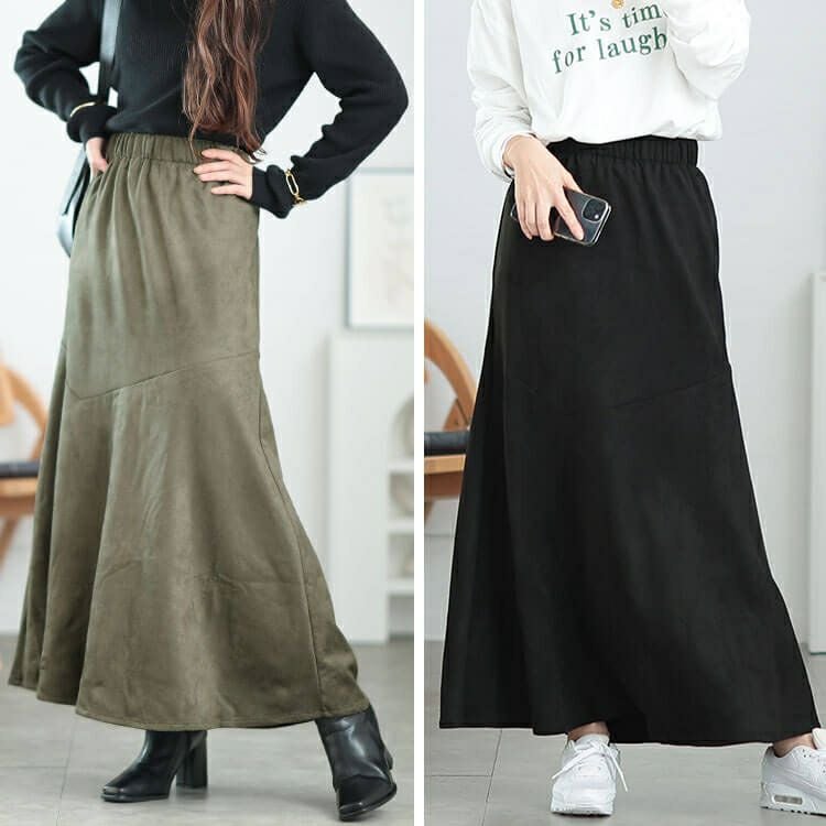 大きいサイズ レディース ストレッチスエードマーメイドスカート　tog-1011