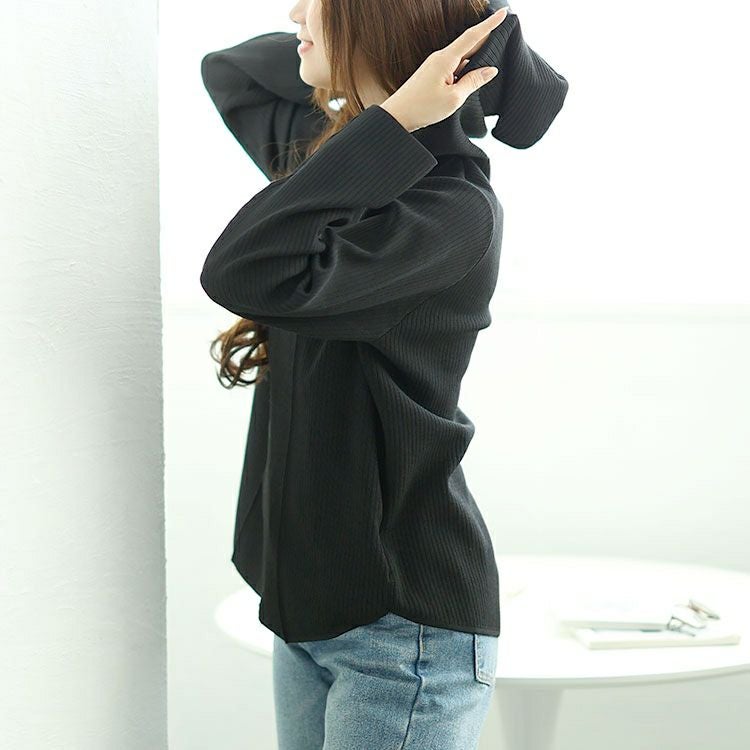 大きいサイズ レディース ダブルジップリブニットパーカー　goldy-1565