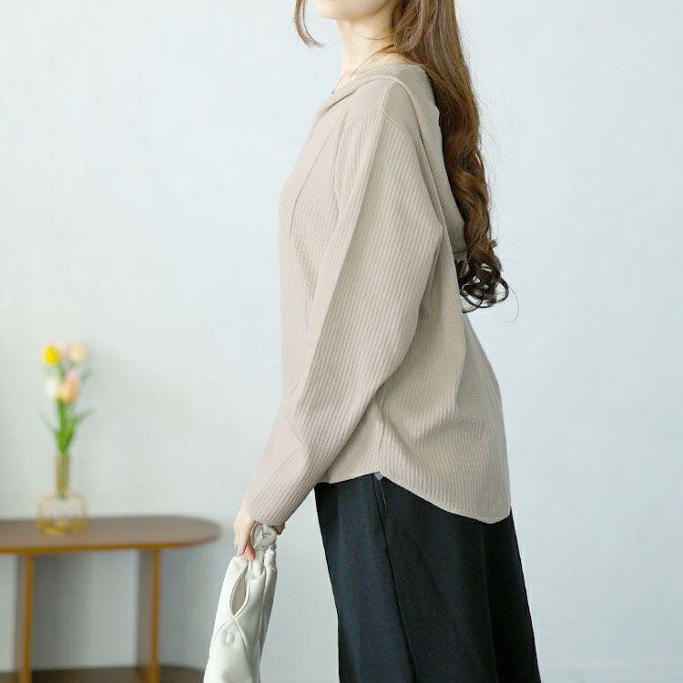 大きいサイズ レディース ダブルジップリブニットパーカー　goldy-1565