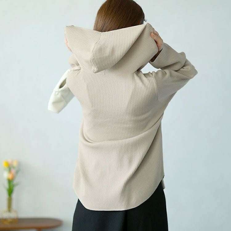 大きいサイズ レディース ダブルジップリブニットパーカー　goldy-1565